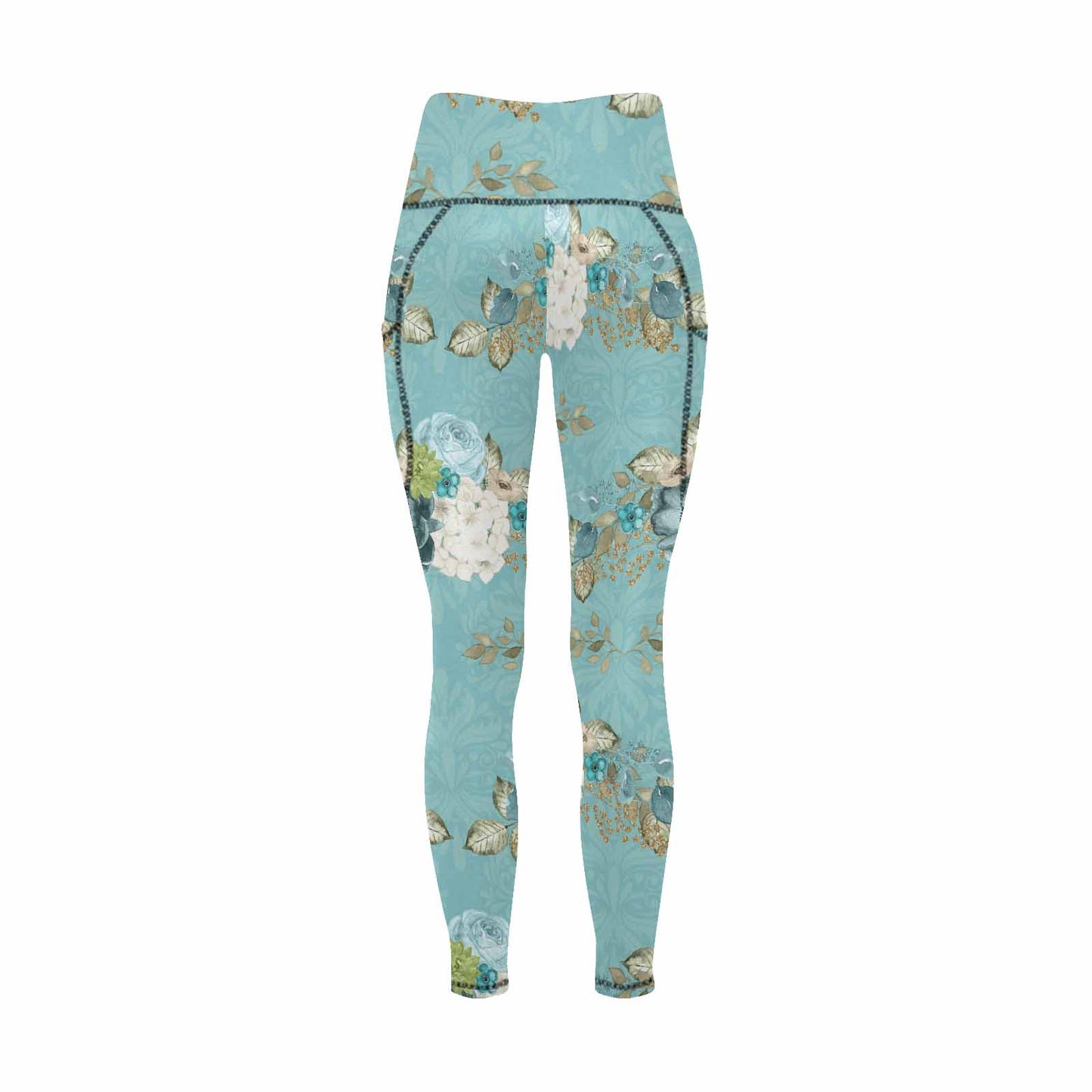 Floral 2, active wear leggings, outside surge, design 45