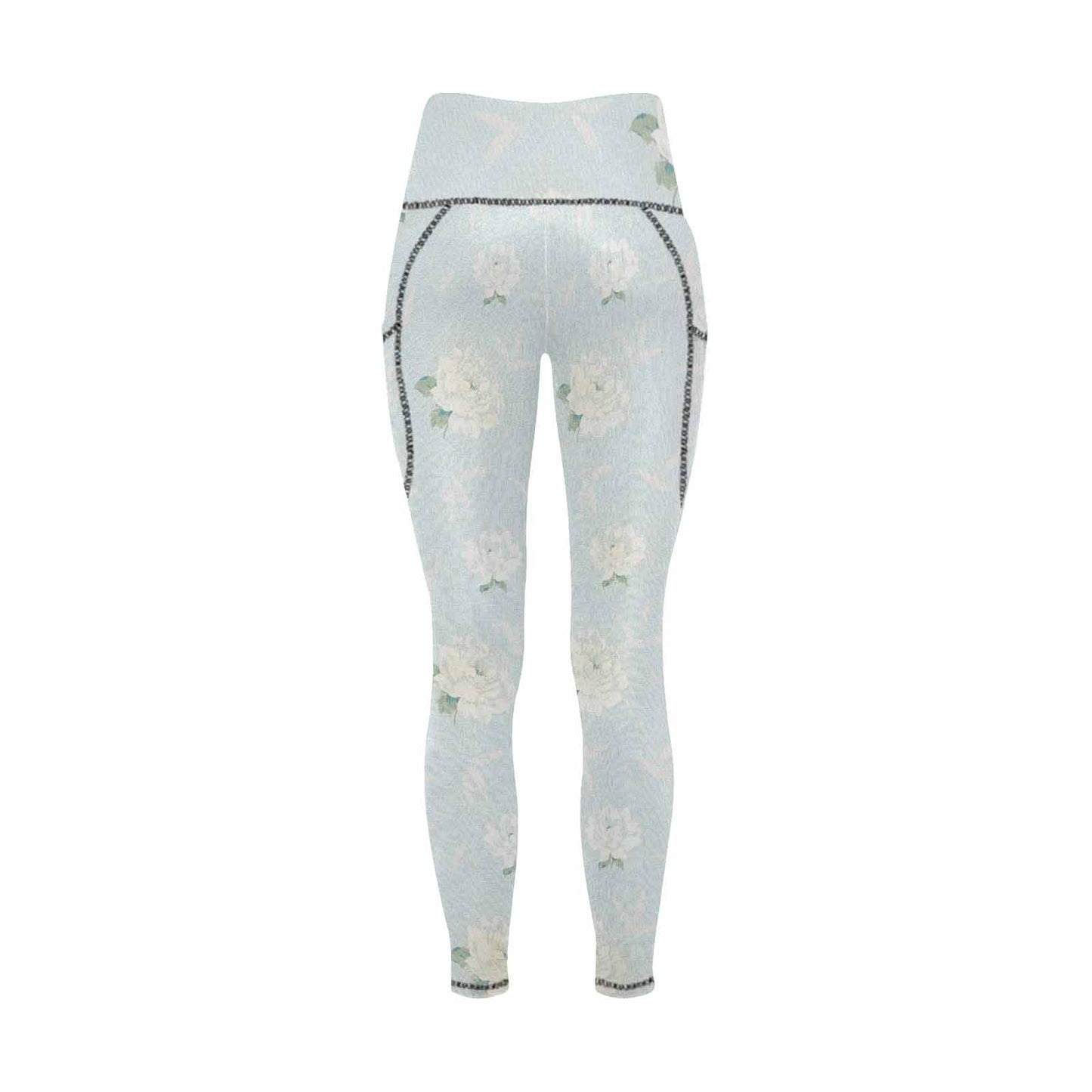 Floral 2, active wear leggings, outside surge, design 08