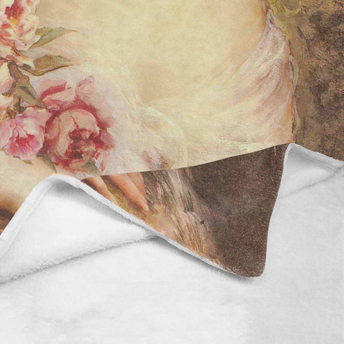 Victorian Lady Design BLANKET, LARGE 60 in x 80 in, The Fancy Bonnet