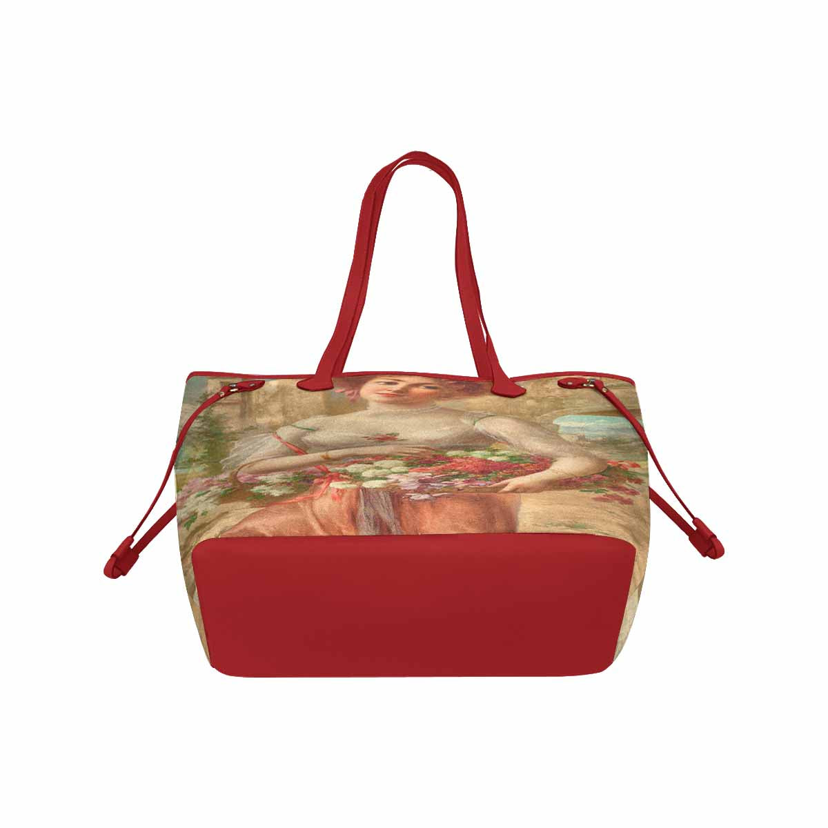 Victorian Lady Design Handbag, Model 1695361, Roses, RED TRIM