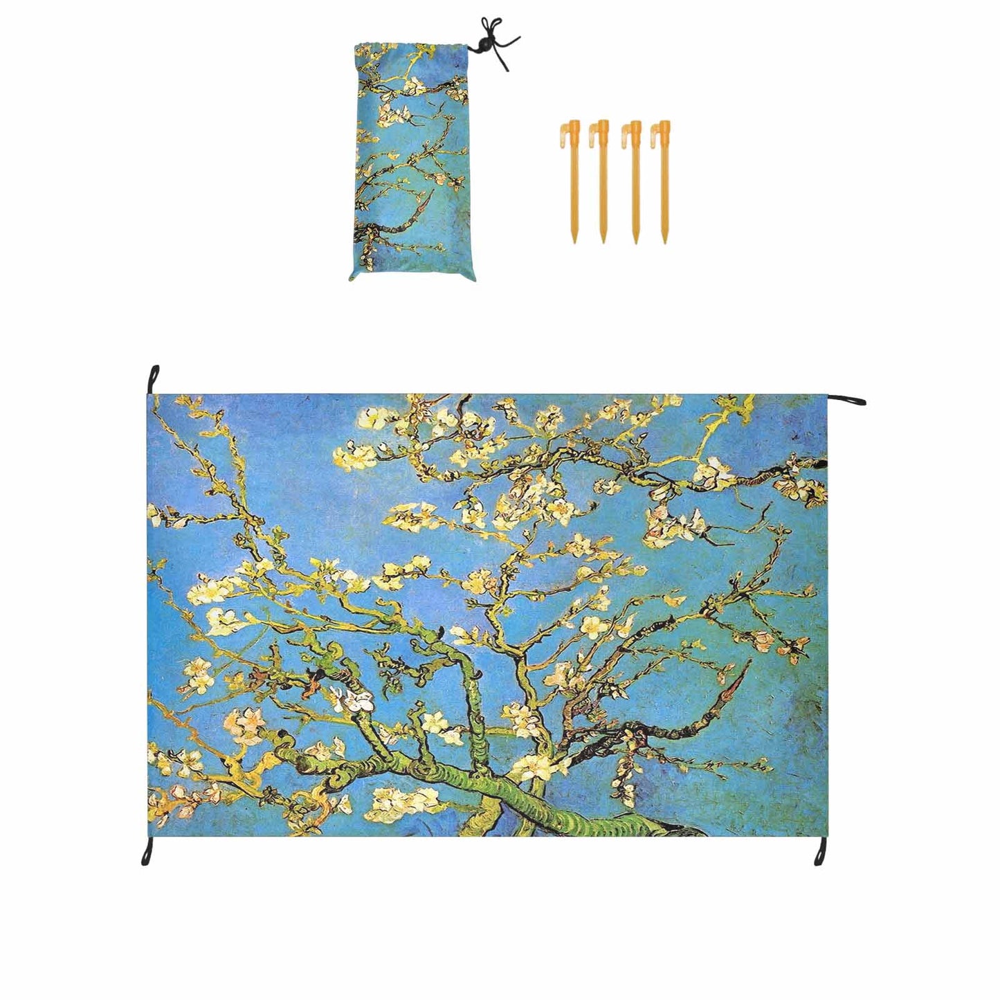 Vintage Floral waterproof picnic mat, 81 x 55in, Design 20