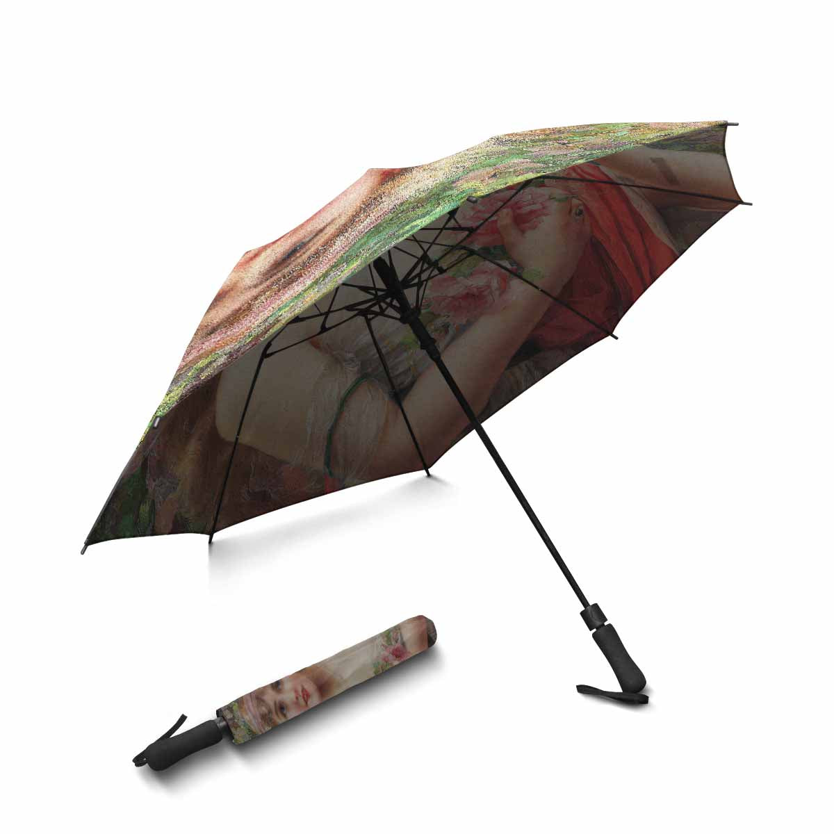 Victorian Lady Design UMBRELLA, Young Lady With Roses Model U05-C20