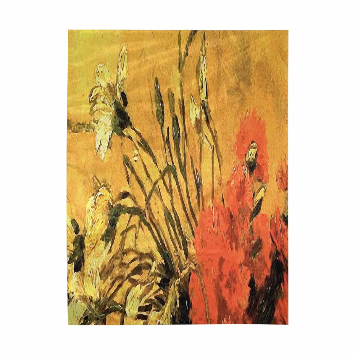 Vintage floral TAPESTRY, LARGE 60 x 80 in, Vertical, Design 61