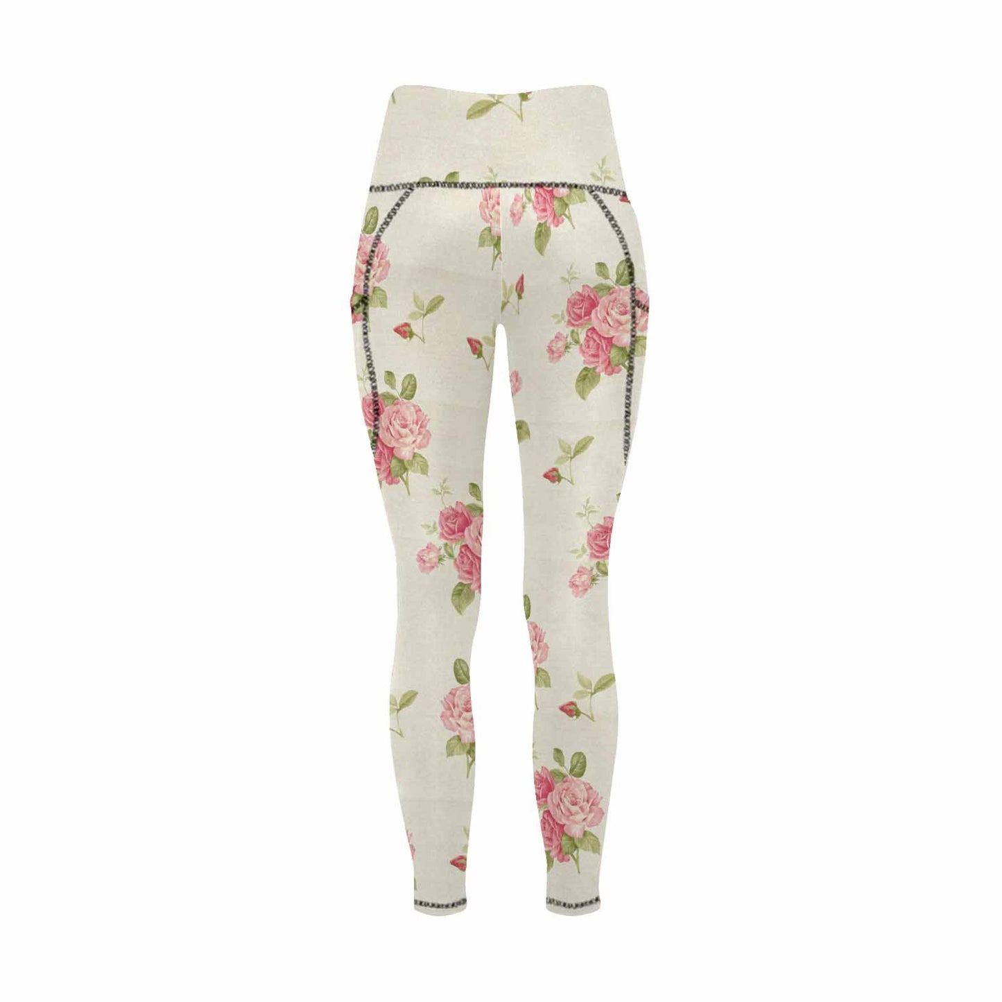 Floral 2, active wear leggings, outside surge, design 19