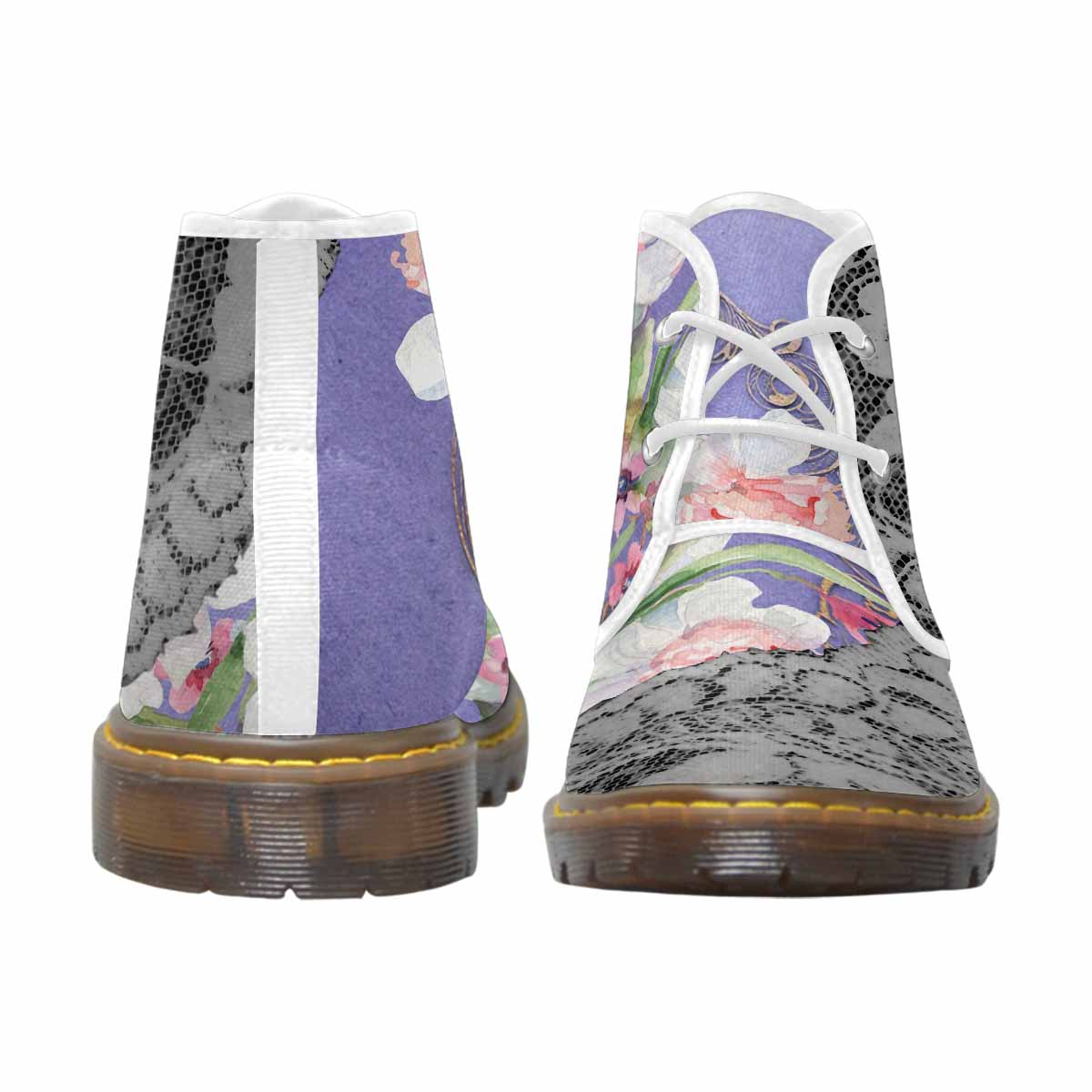 Lace Print, Cute comfy womens Chukka boots, design 45