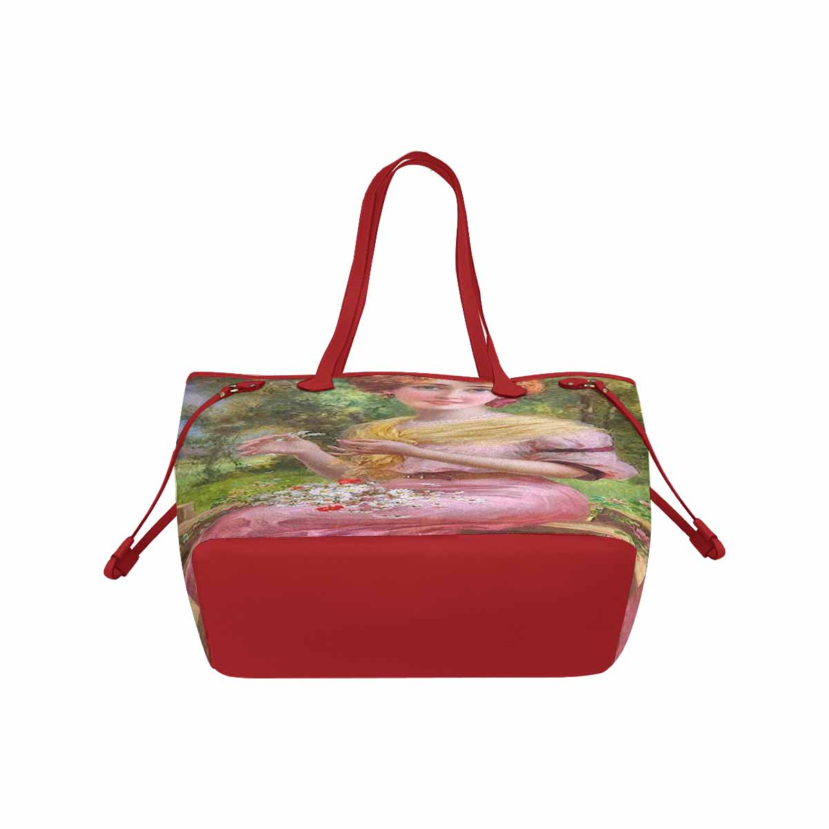 Victorian Lady Design Handbag, Model 1695361, Lady In Pink, RED TRIM