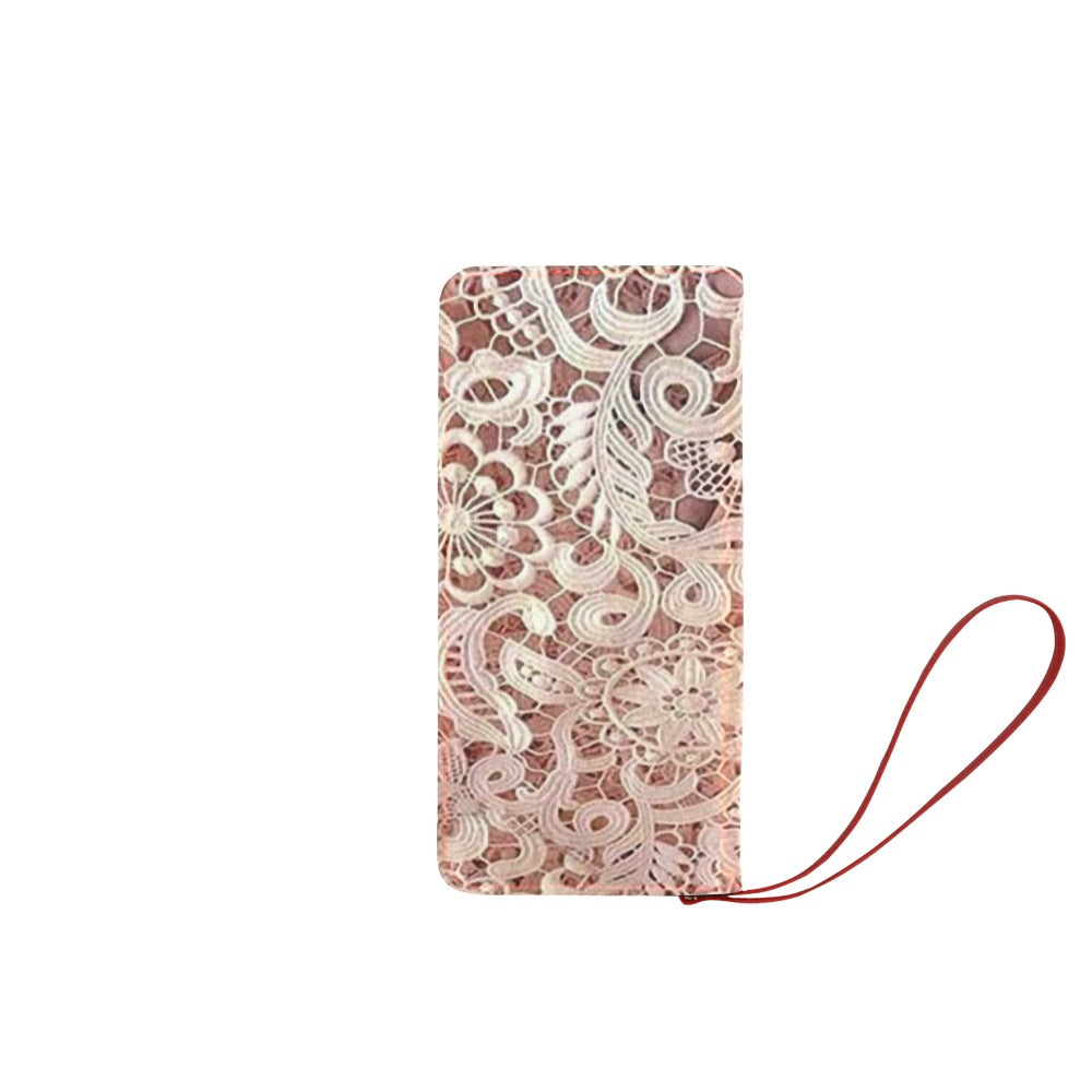 Victorian lace wallet, purse, Card, black, or reddish brown design 11