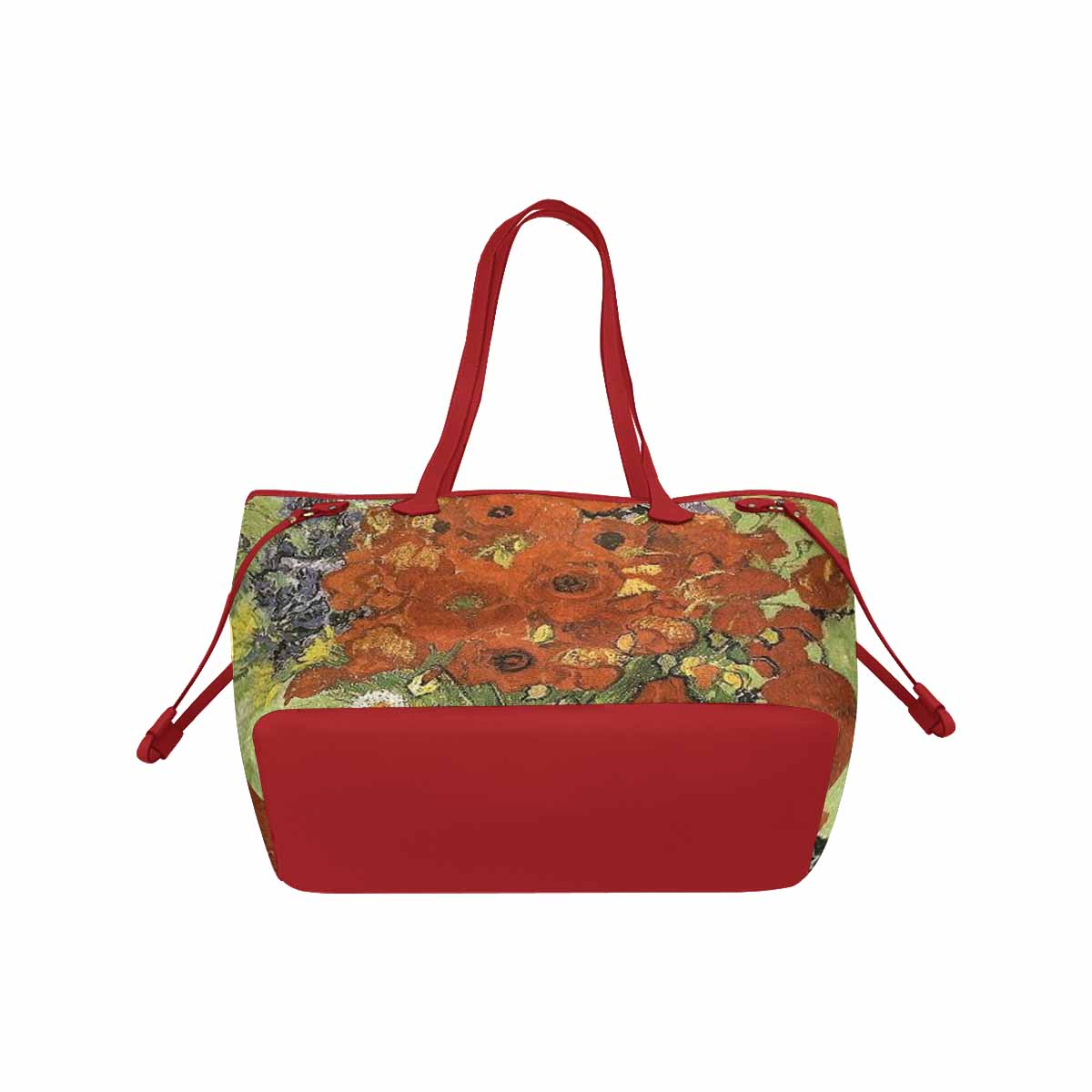 Vintage Floral Handbag, Classic Handbag, Mod 1695361 Design 56 RED TRIM