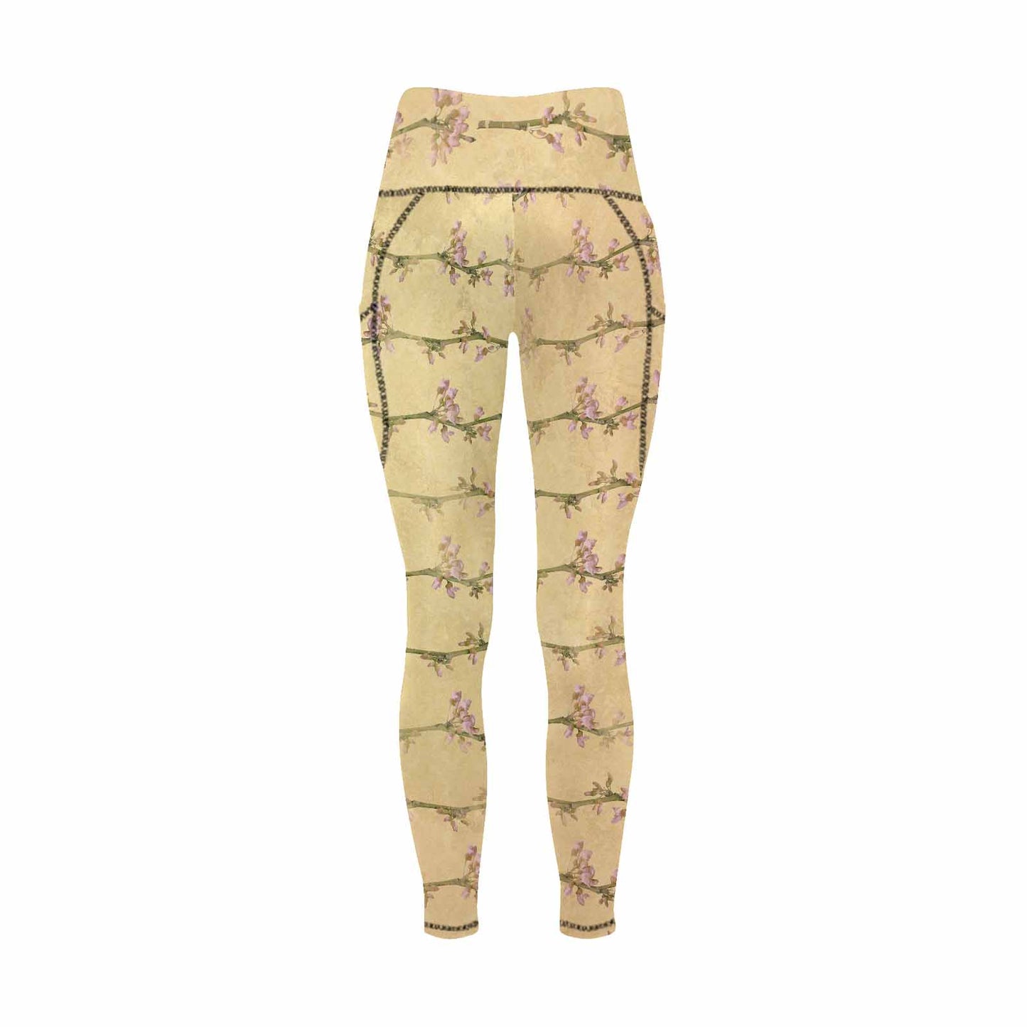 Floral 2, active wear leggings, outside surge, design 69