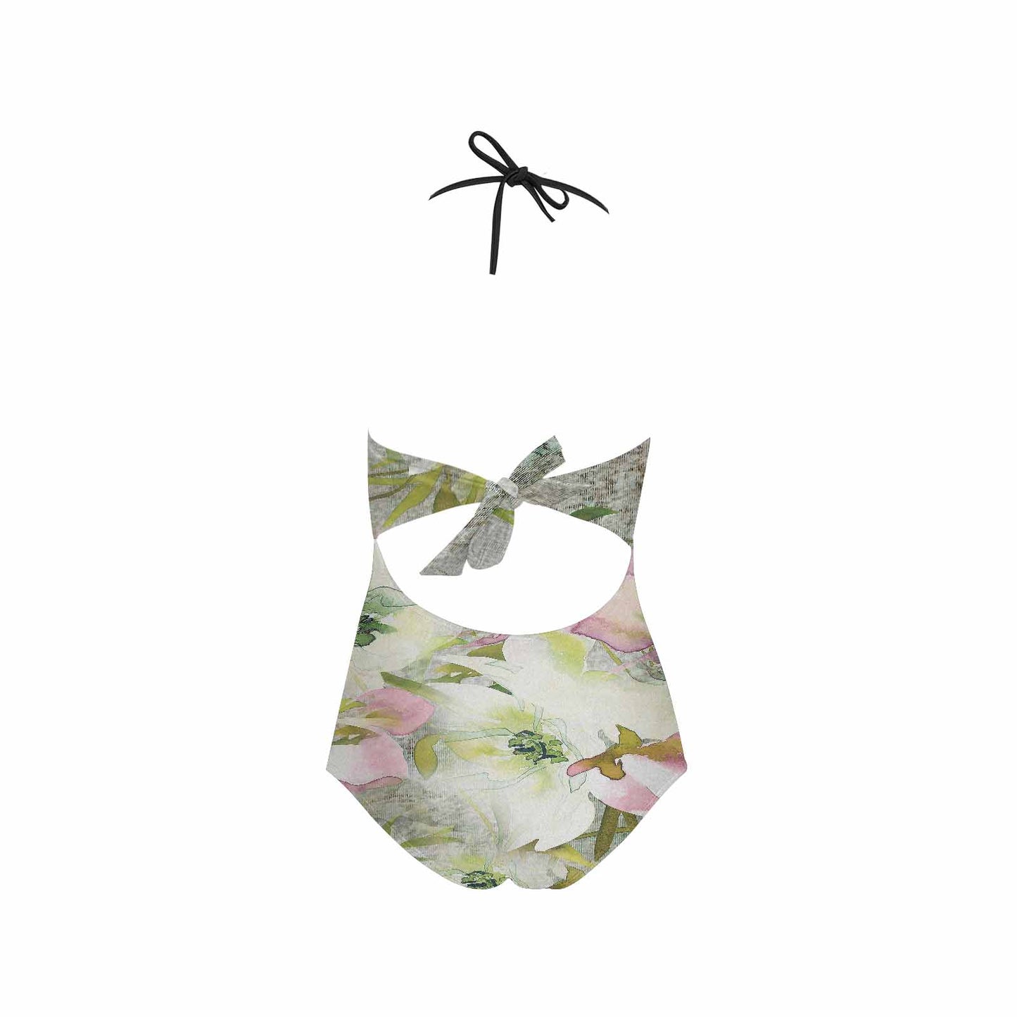 Vintage floral, vintage chest collar, one piece swim wear, Design 03