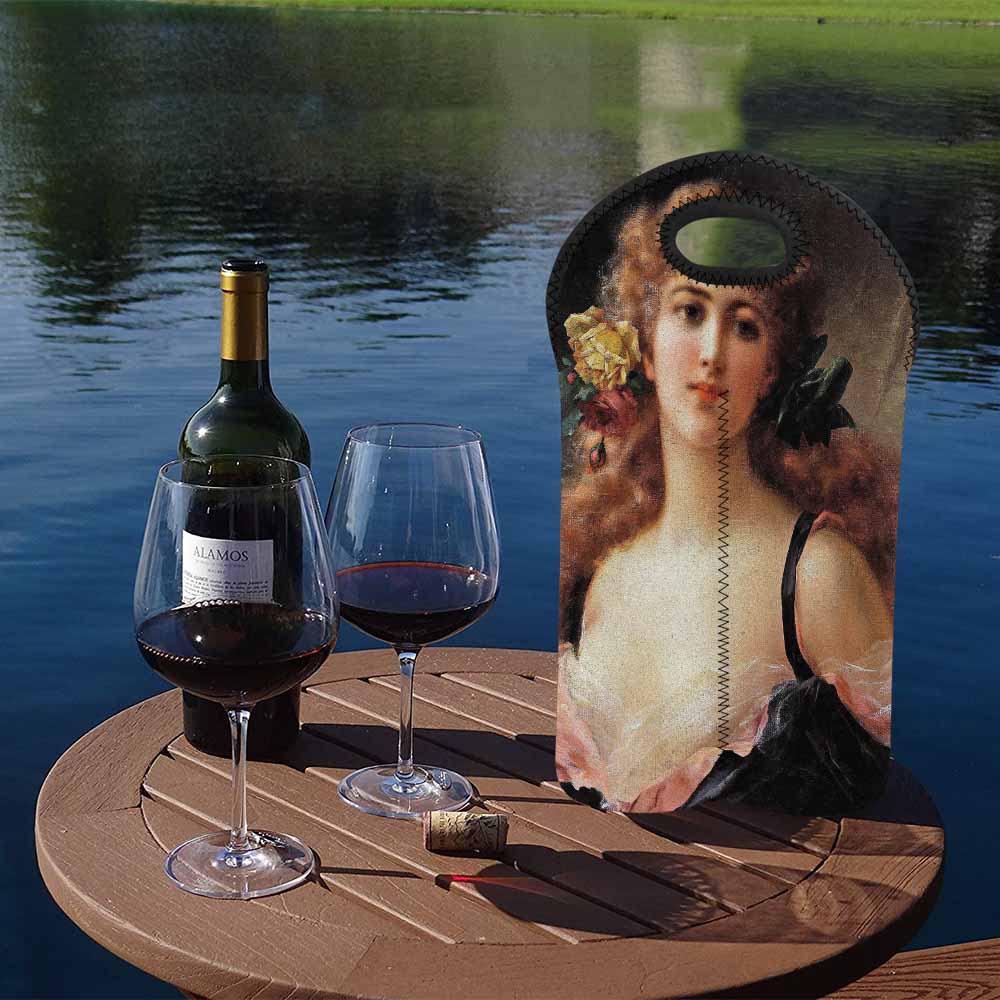 Victorian lady design 2 Bottle wine bag, Portrait of a Young Girl