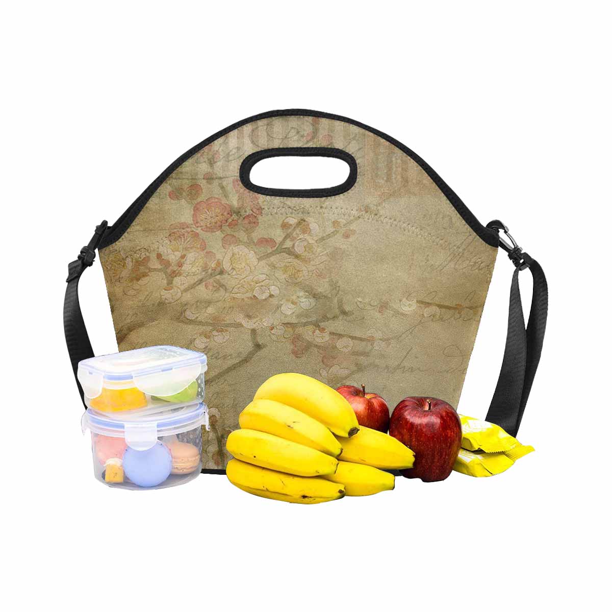 Antique general print, insulated lunch bag, design 25