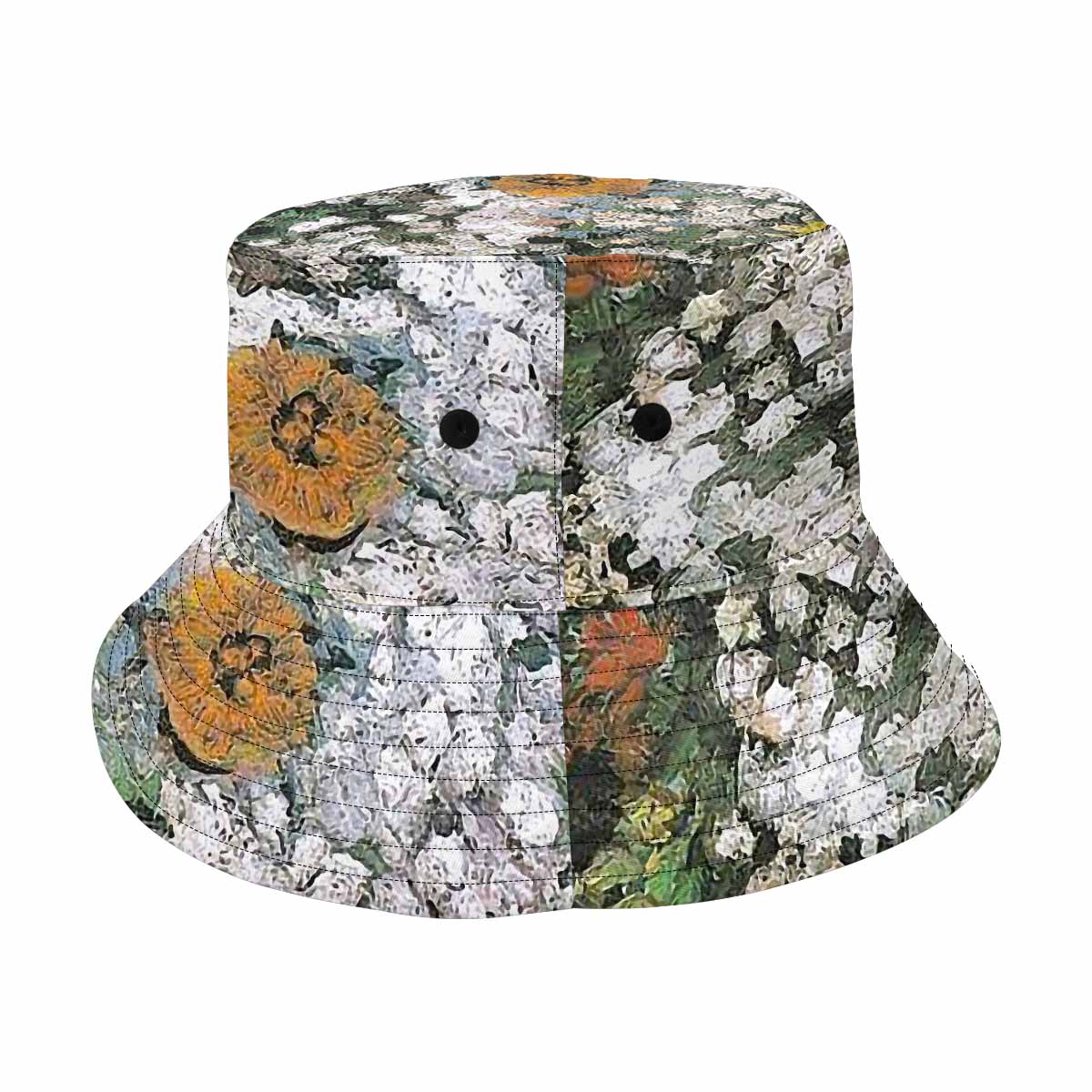 Vintage floral unisex bucket boonie Hat, outdoors hat, Design 07