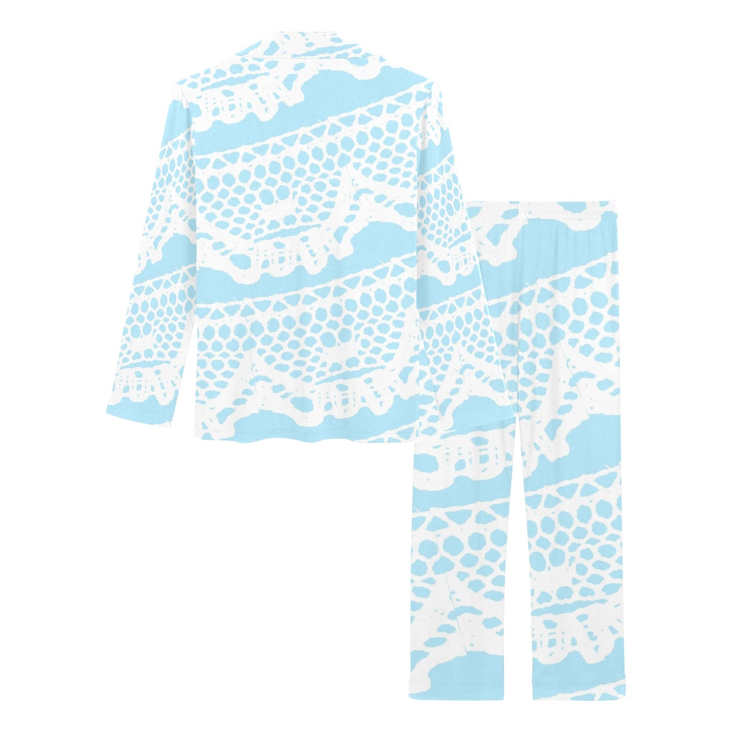 Victorian printed lace pajama set, design 08 Women's Long Pajama Set (Sets 02)