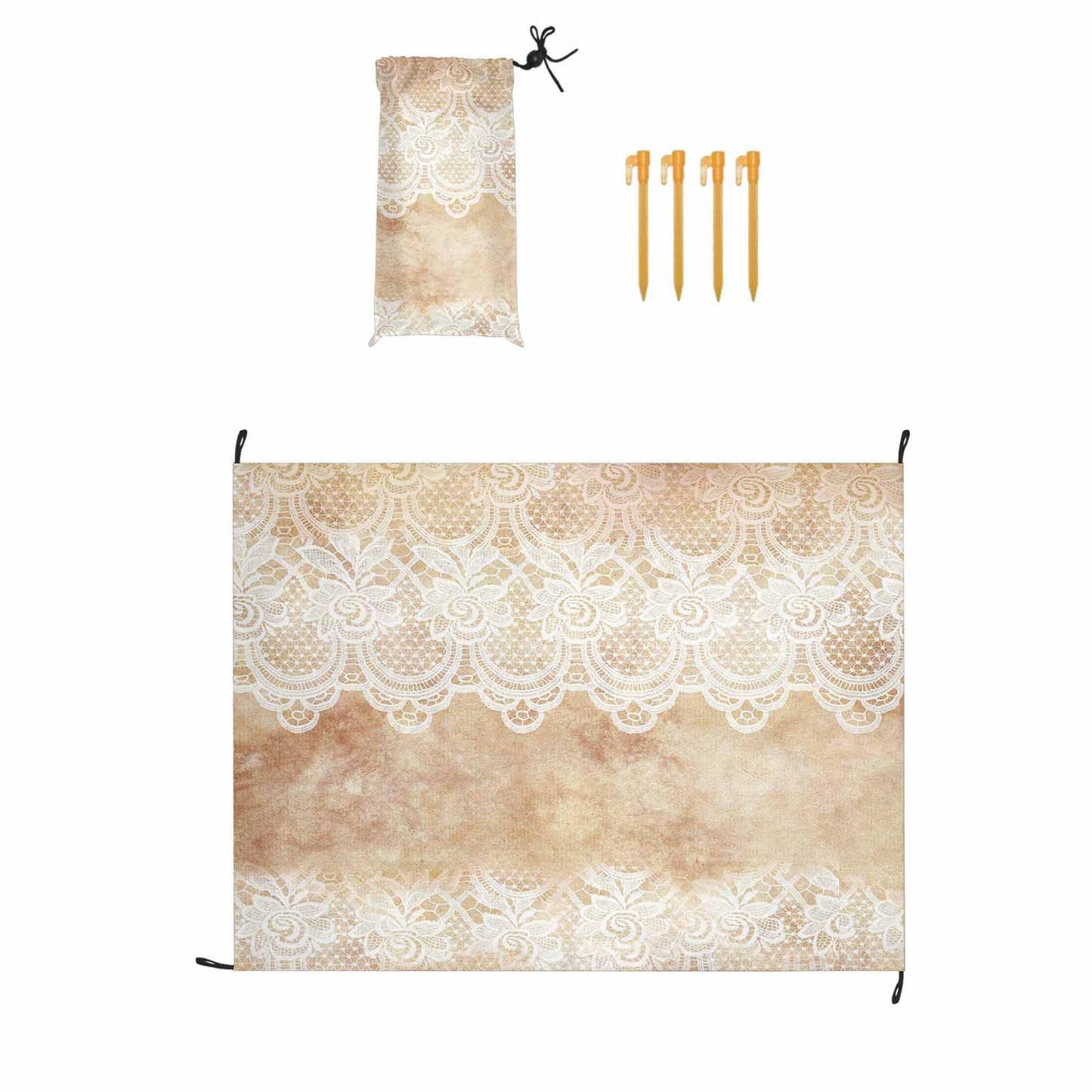 Victorian lace print waterproof picnic mat, 69 x 55in, design 30