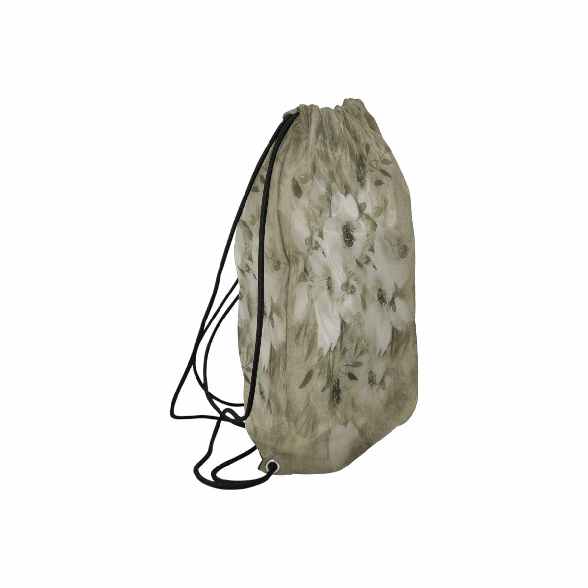 Vintage Floral print, DRAWSTRING BAG, MEDIUM, Design 03x