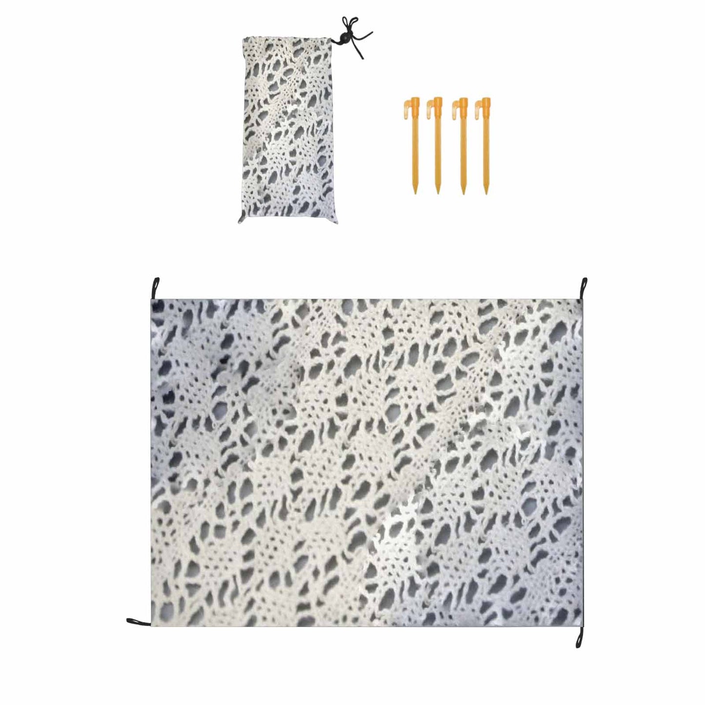 Victorian lace print waterproof picnic mat, 69 x 55in, design 12