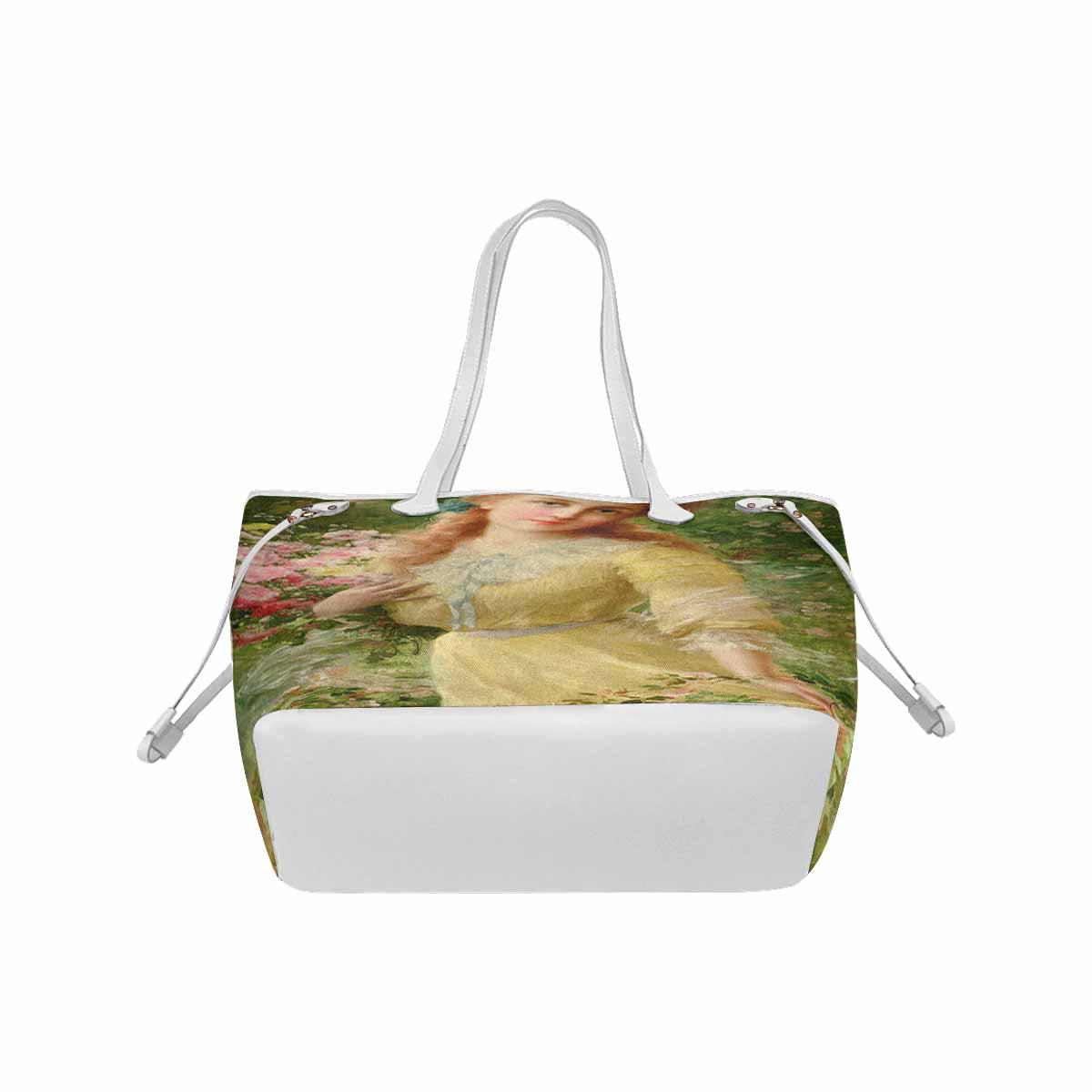 Victorian Lady Design Handbag, Model 1695361, Portrait Of A Girl, WHITE TRIM