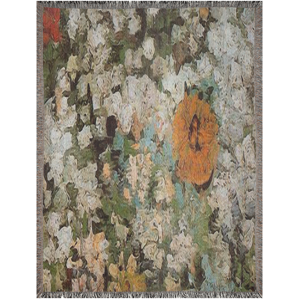 100% cotton Vintage Floral design woven blanket, 50 x 60 or 60 x 80in, Design 32