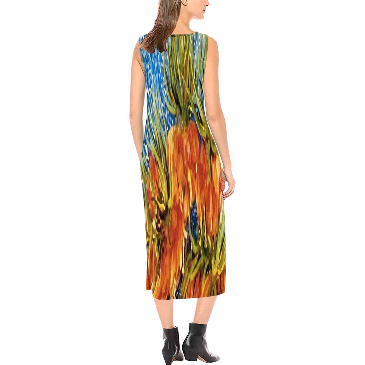 Vintage floral long dress, model D09538 Design 42