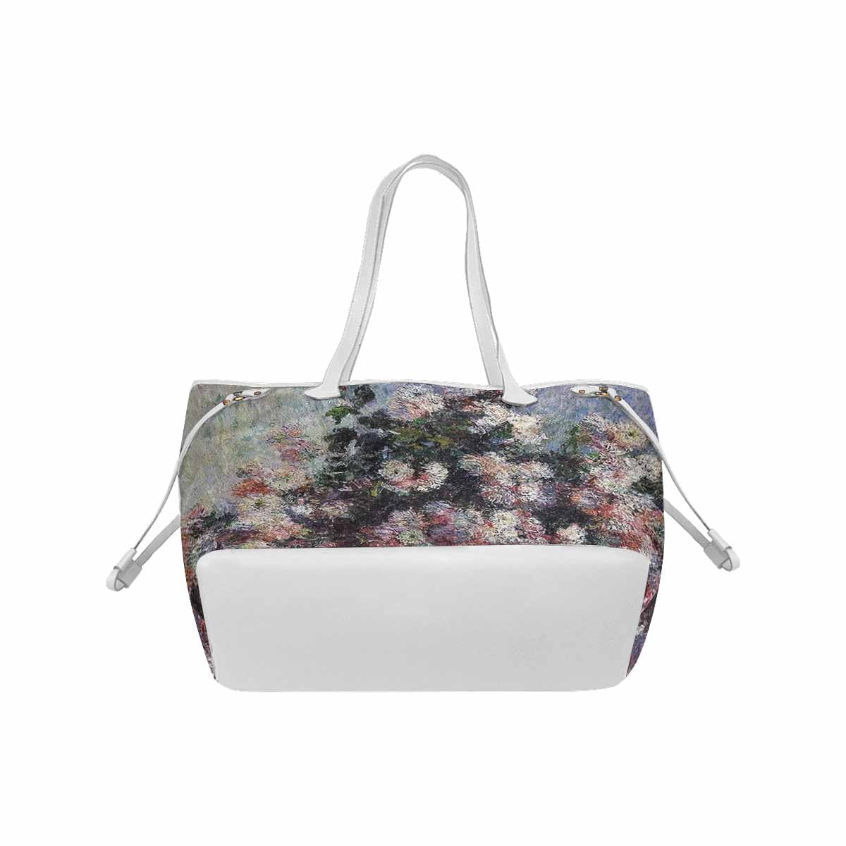Vintage Floral Handbag, Classic Handbag, Mod 1695361 Design 44, WHITE TRIM