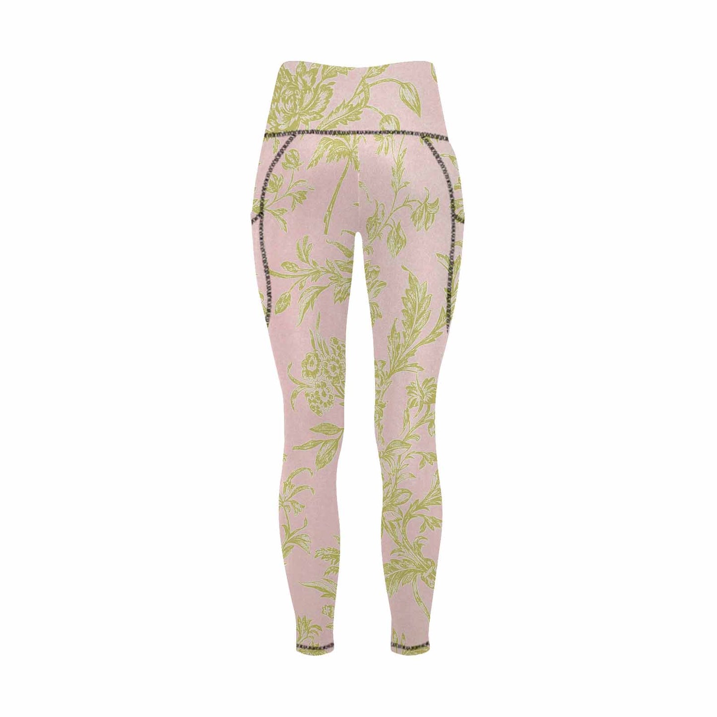 Floral 2, active wear leggings, outside surge, design 21