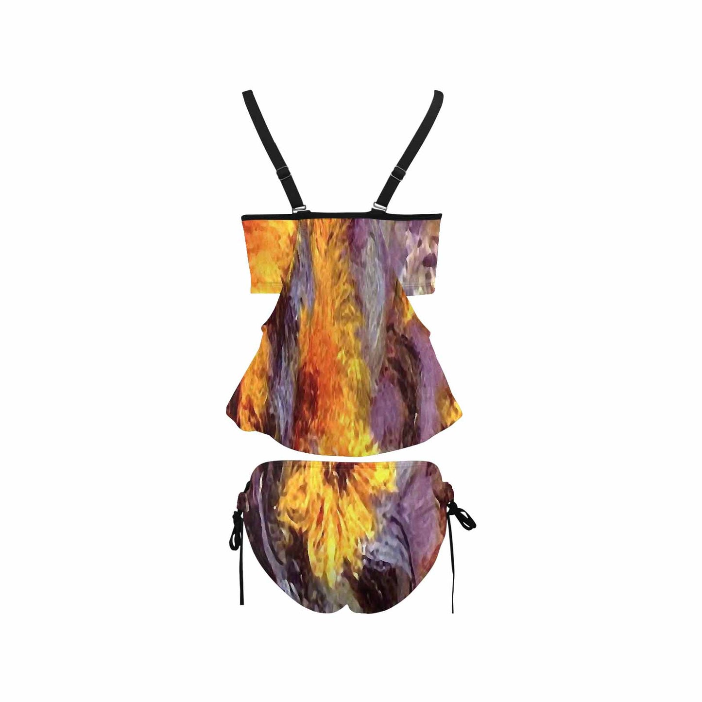 Vintage floral,cover belly tankini beach wear, swim wear, Design 49