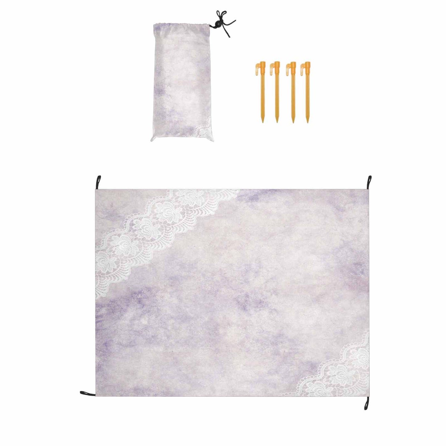 Victorian lace print waterproof picnic mat, 69 x 55in, design 40