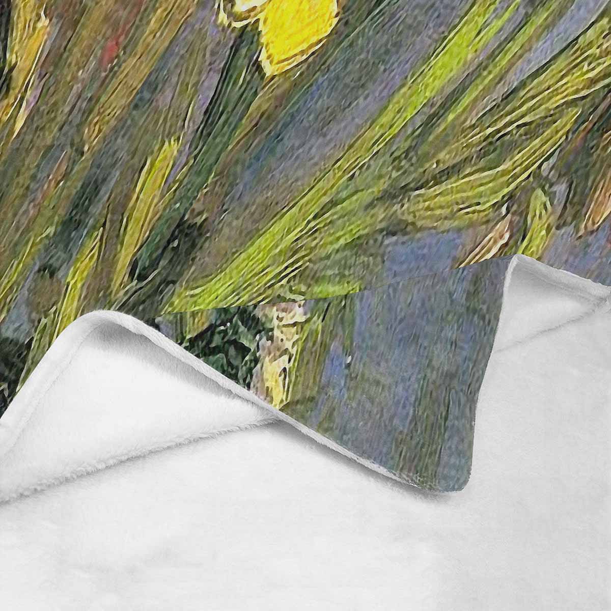 Vintage Floral BLANKET, LARGE 60 in x 80 in, Design 59 C50