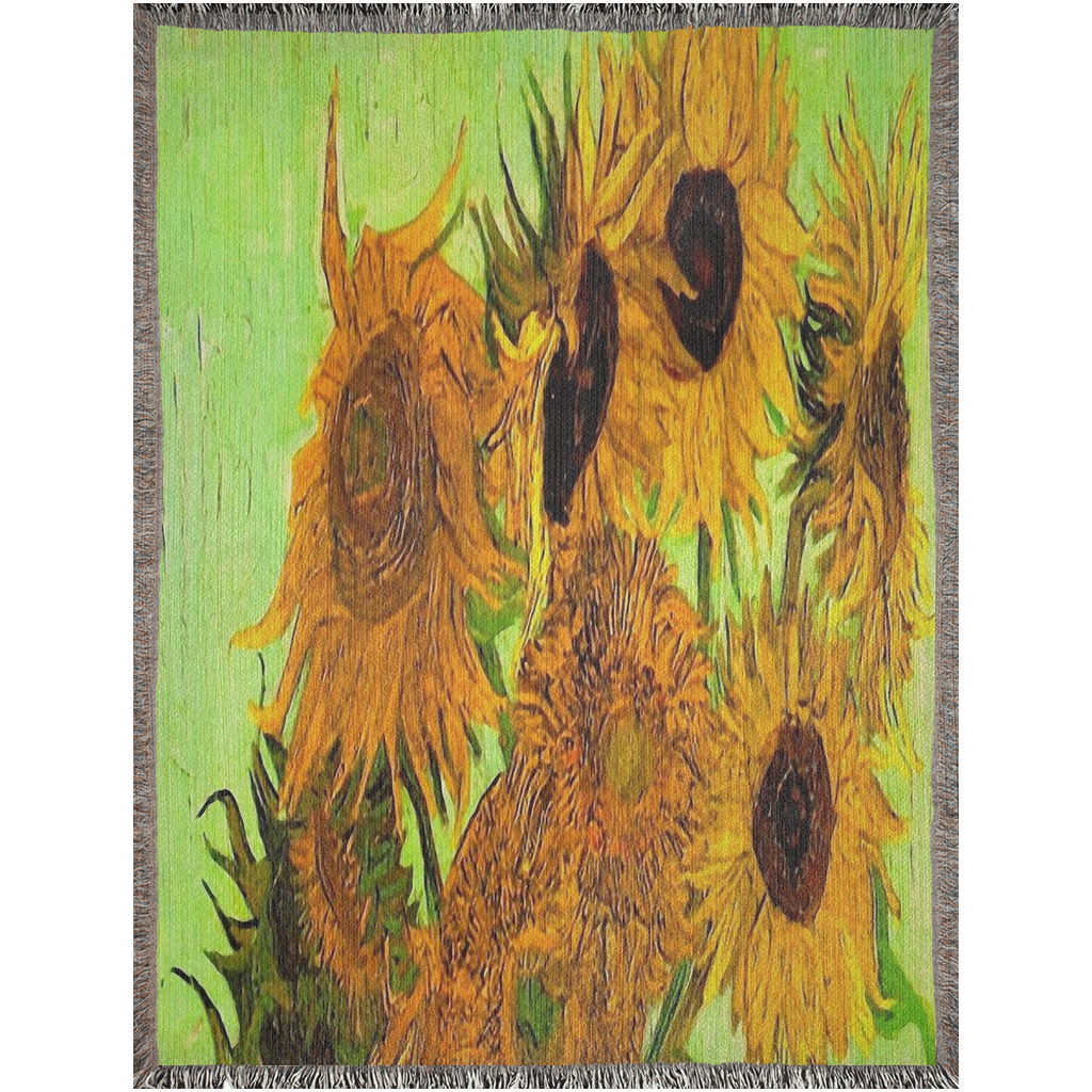 100% cotton Vintage Floral design woven blanket, 50 x 60 or 60 x 80in, Design 48