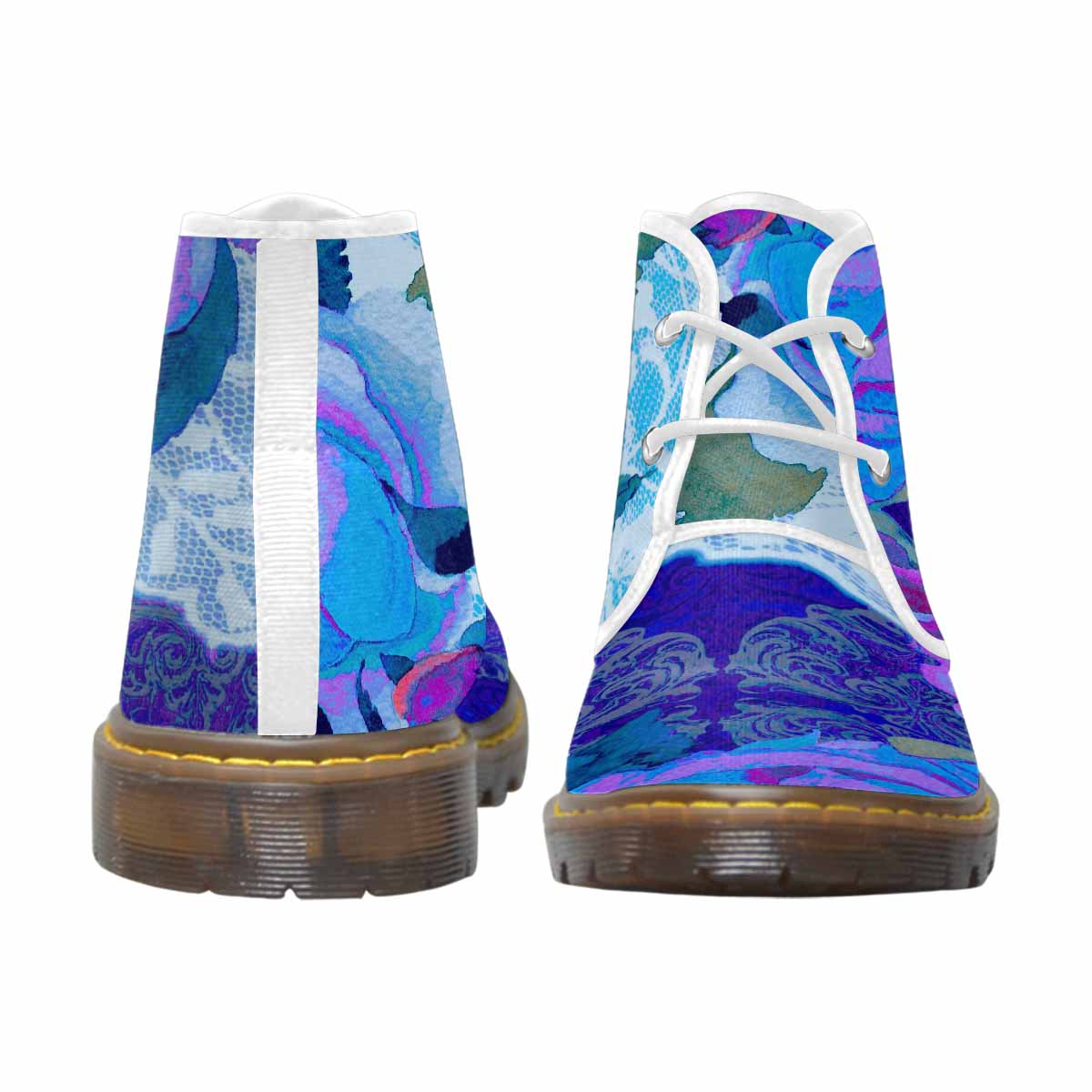 Lace Print, Cute comfy womens Chukka boots, design 20