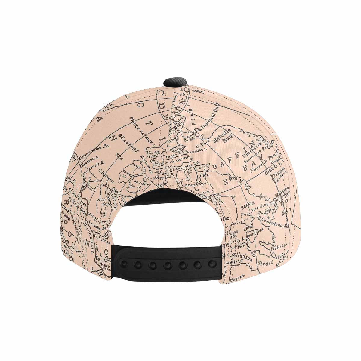 Antique Map design mens or womens deep snapback cap, trucker hat, Design 53