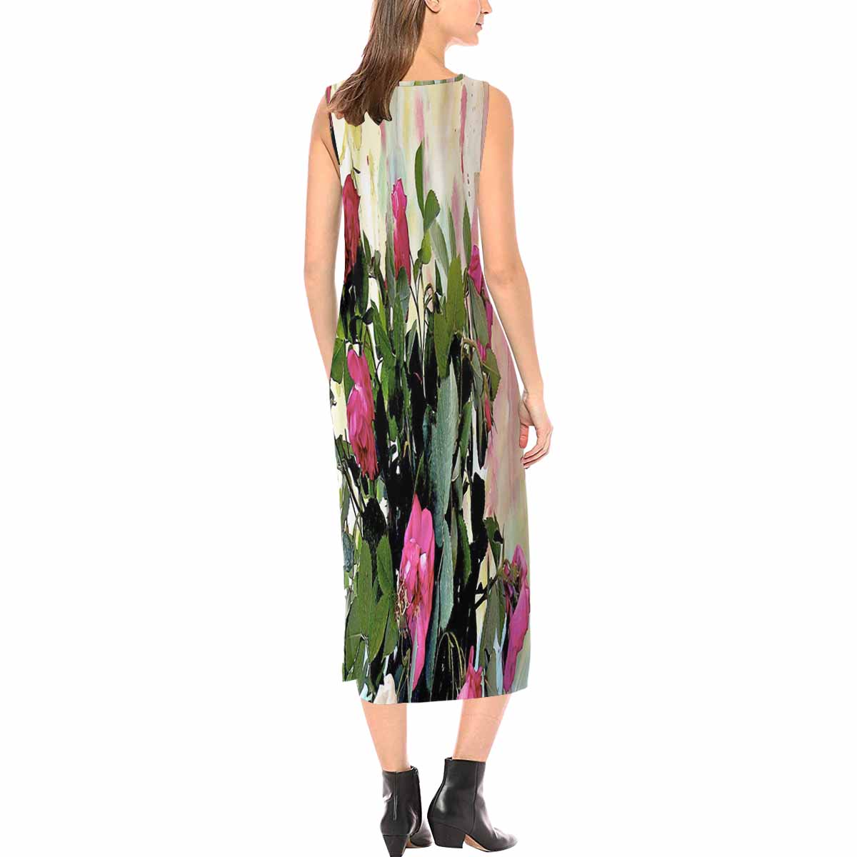 Vintage floral long dress, model D09538 Design 22