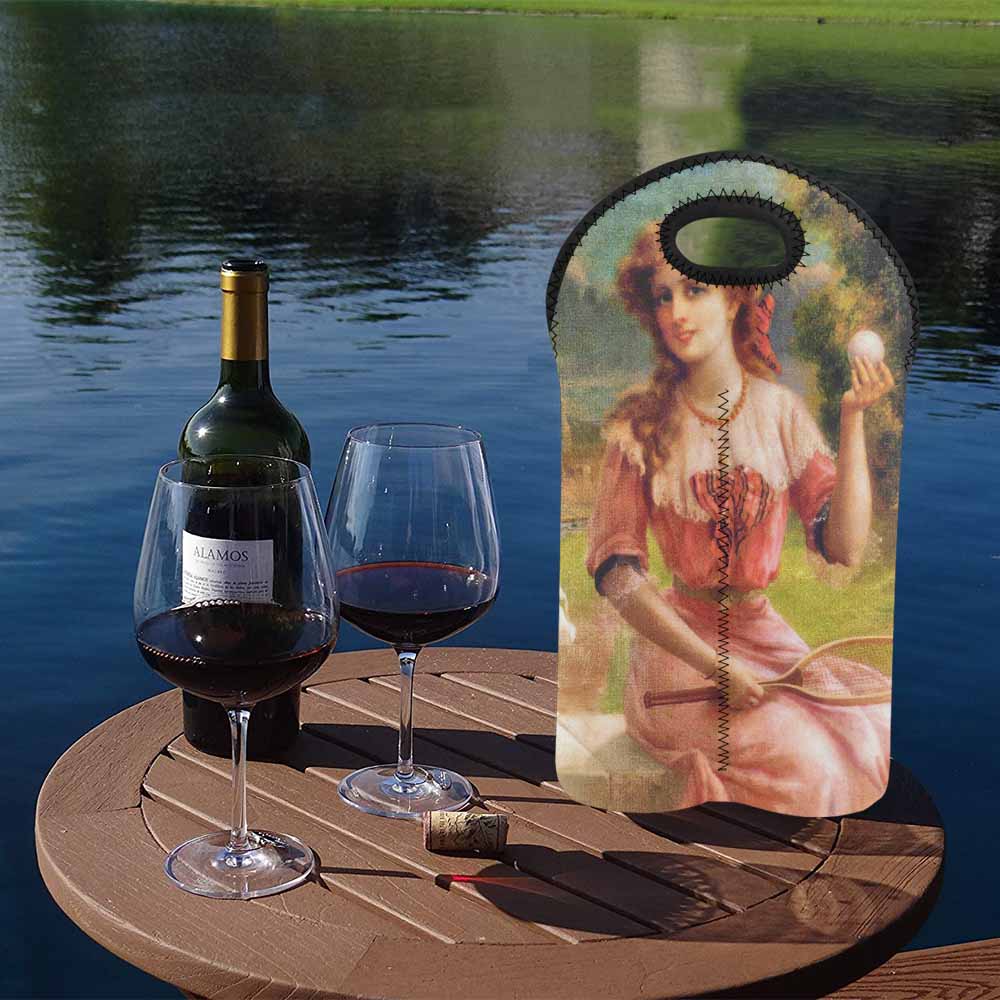 Victorian lady design 2 Bottle wine bag, Tennis Anyone