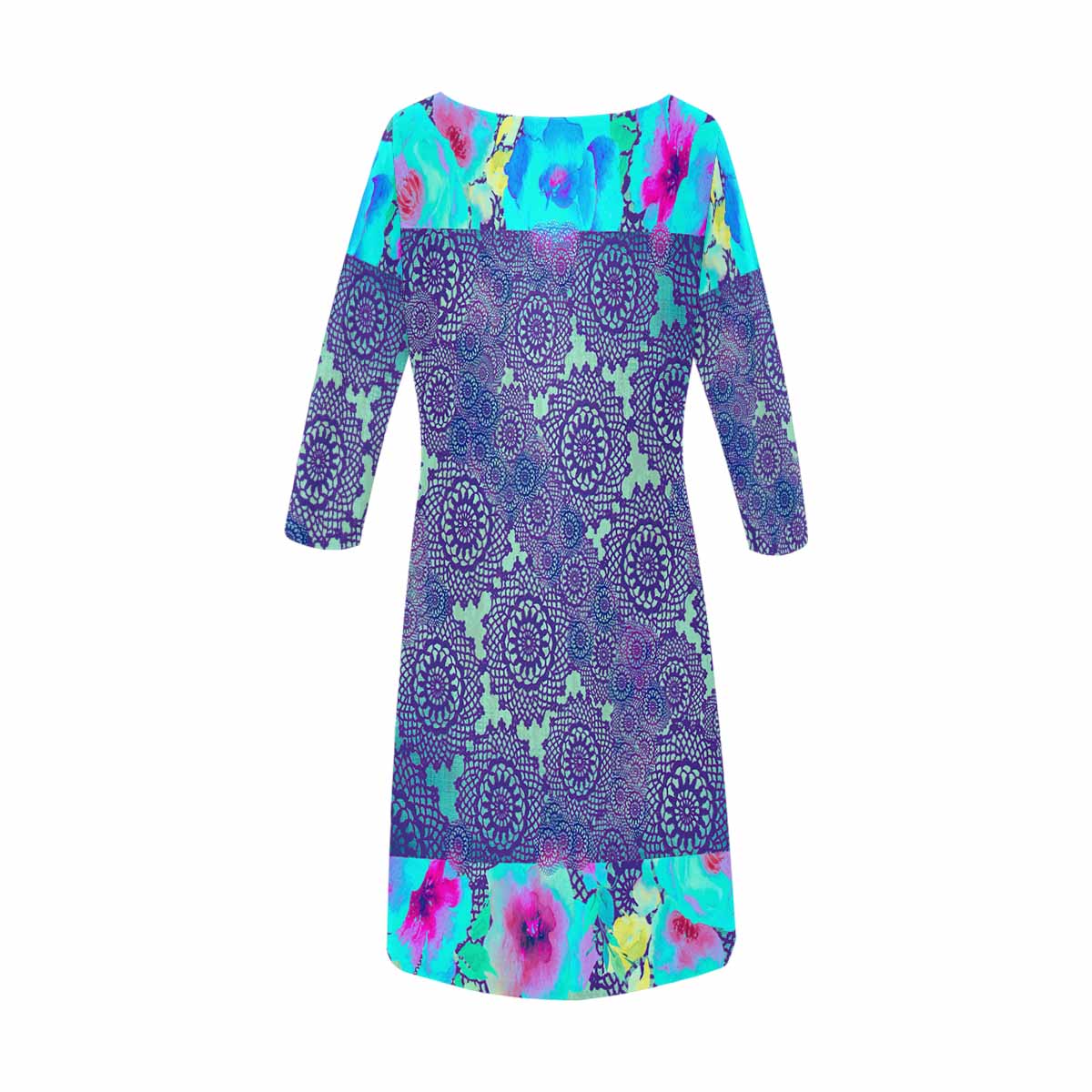 Victorian printed lace loose dress, Design 14