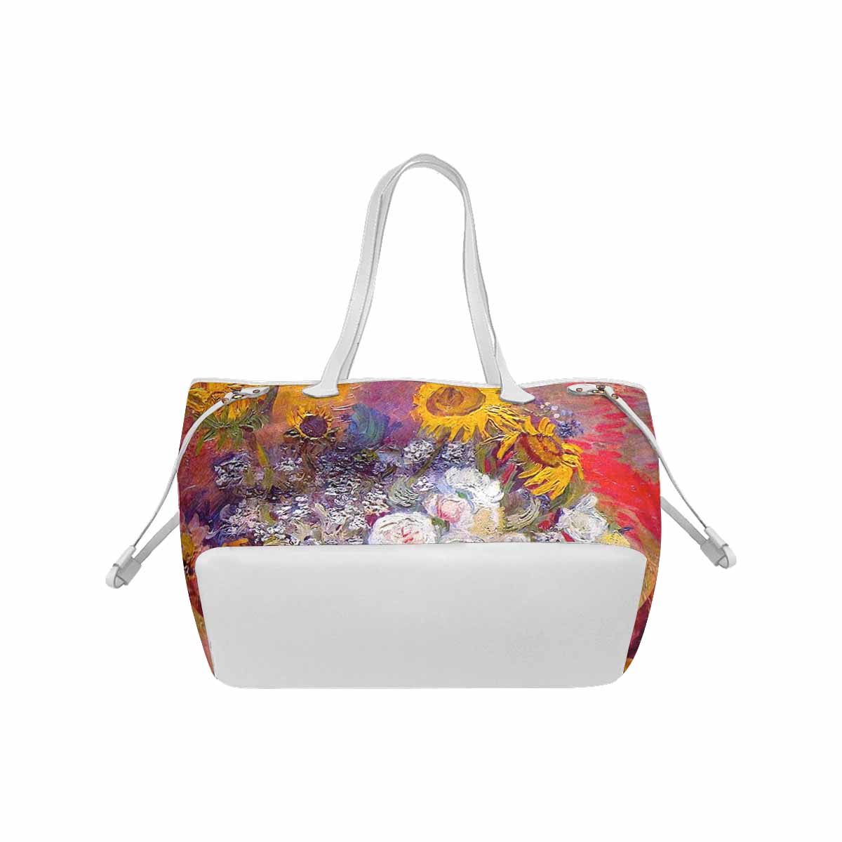 Vintage Floral Handbag, Classic Handbag, Mod 1695361 Design 54, WHITE TRIM