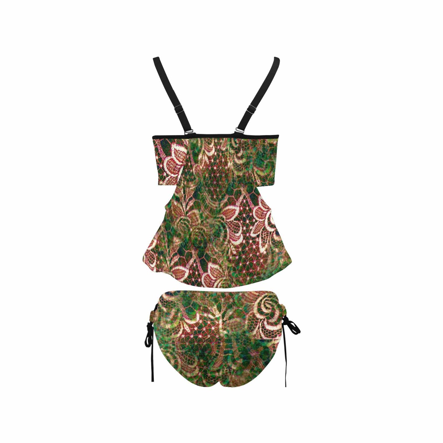 Tankini cover belly swim wear, Printed Victorian lace design 34