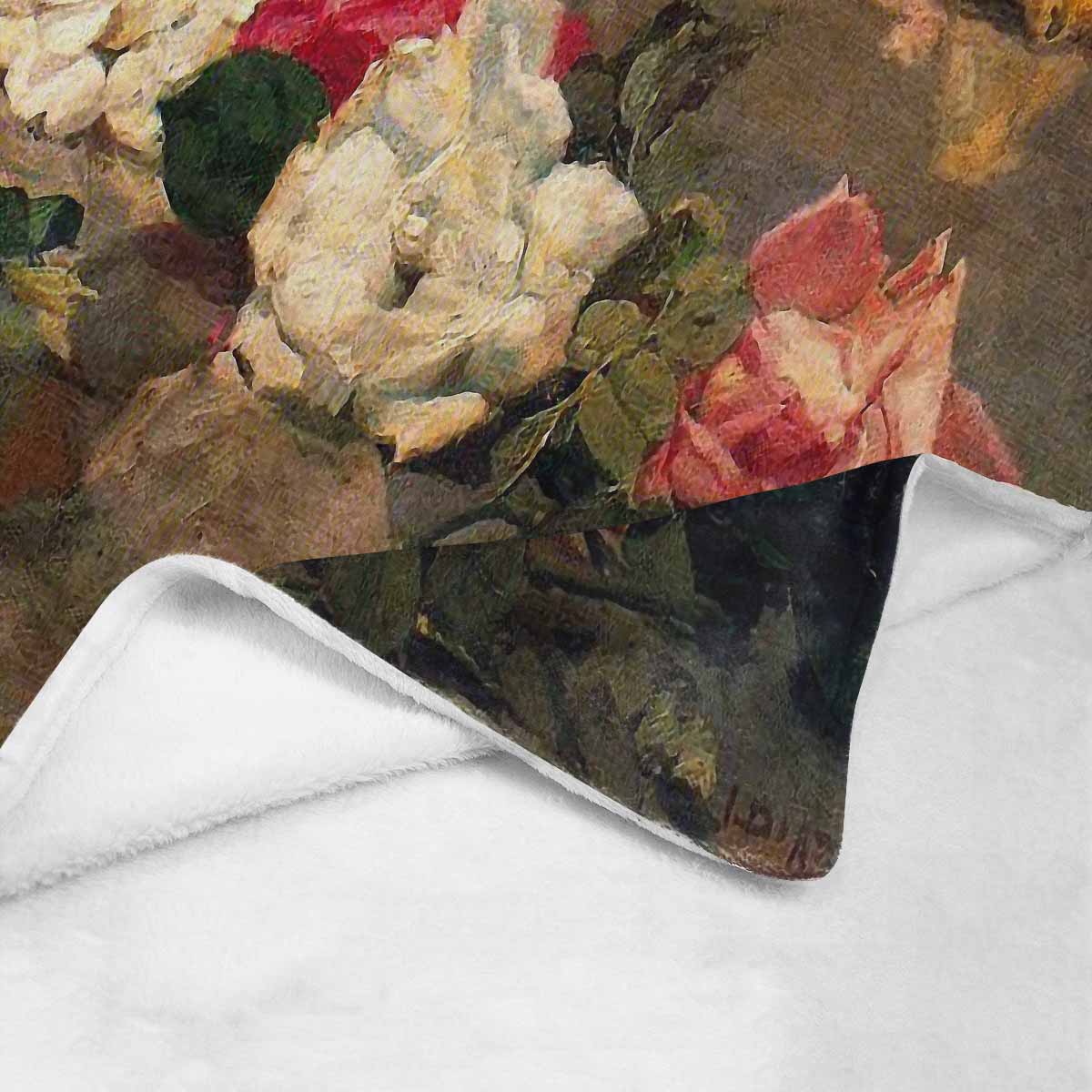 Vintage Floral BLANKET, LARGE 60 in x 80 in, Design 37 C50