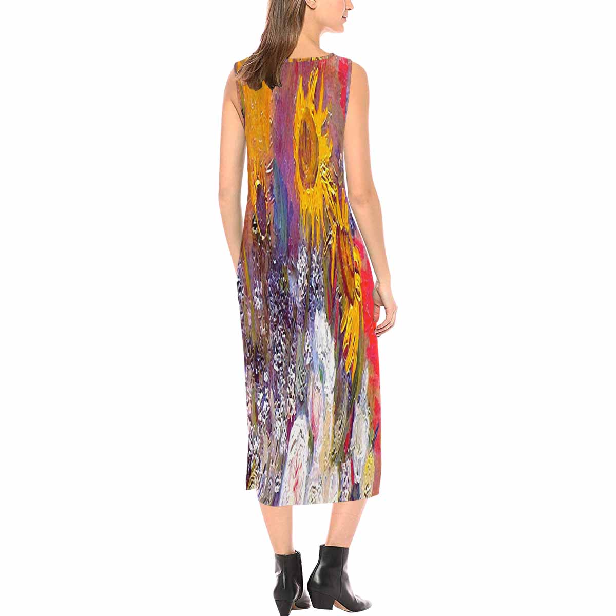 Vintage floral long dress, model D09538 Design 54