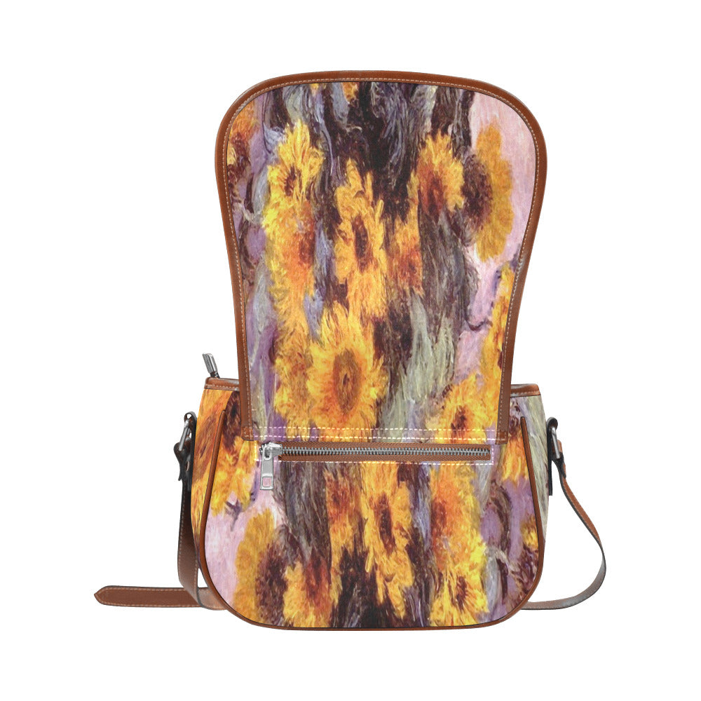 Vintage floral handbag, Design 49 Model 1695341 Saddle Bag/Large (Model 1649)