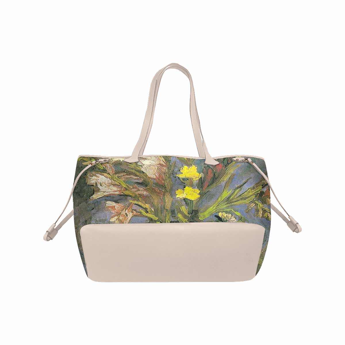 Vintage Floral Handbag, Classic Handbag, Mod 1695361 Design 59 BEIGE/TAN TRIM