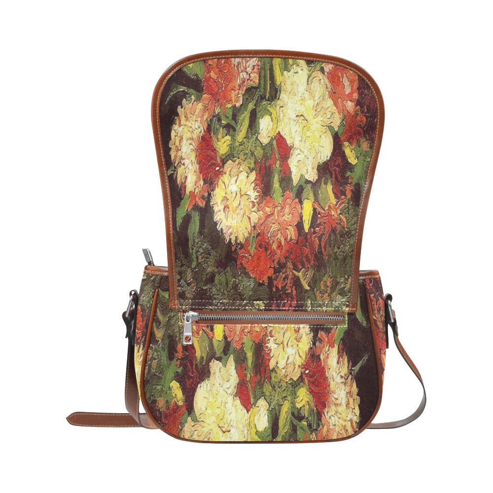 Vintage floral handbag, Design 33 Model 1695341 Saddle Bag/Large (Model 1649)