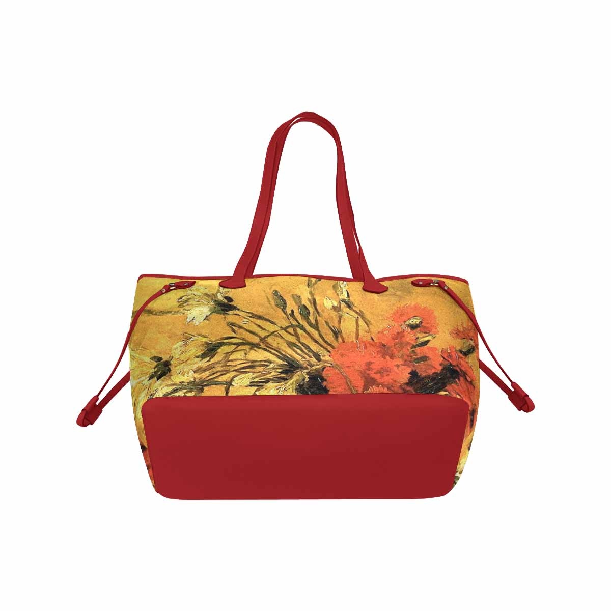 Vintage Floral Handbag, Classic Handbag, Mod 1695361 Design 61, RED TRIM