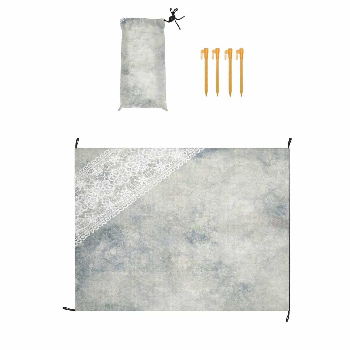 Victorian lace print waterproof picnic mat, 69 x 55in, design 36