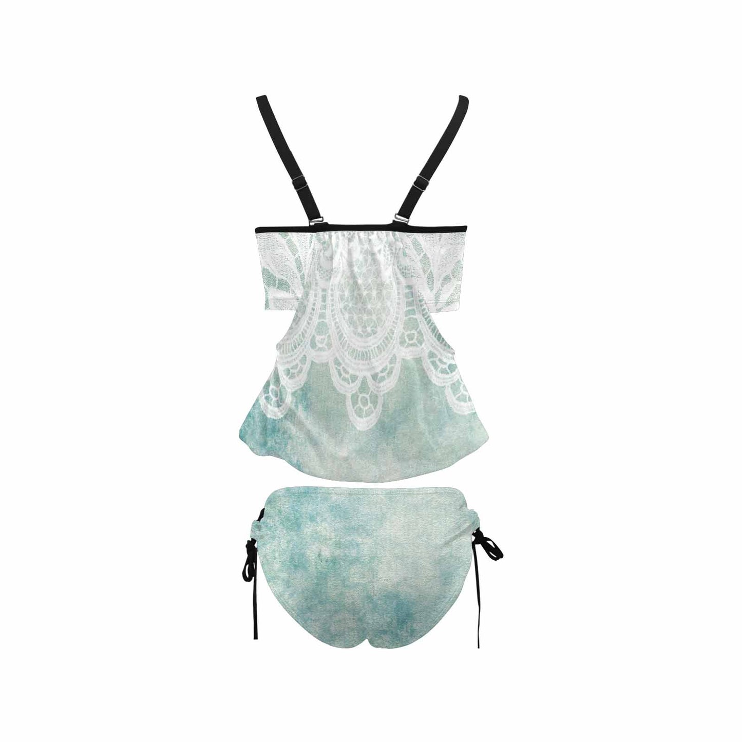 Tankini cover belly swim wear, Printed Victorian lace design 41