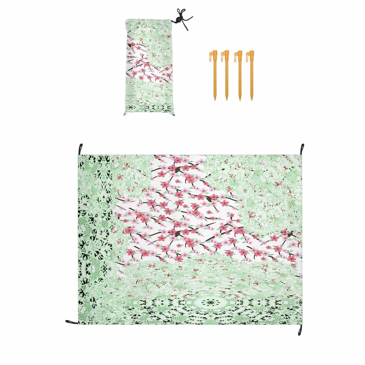 Victorian lace print waterproof picnic mat, 69 x 55in, design 10