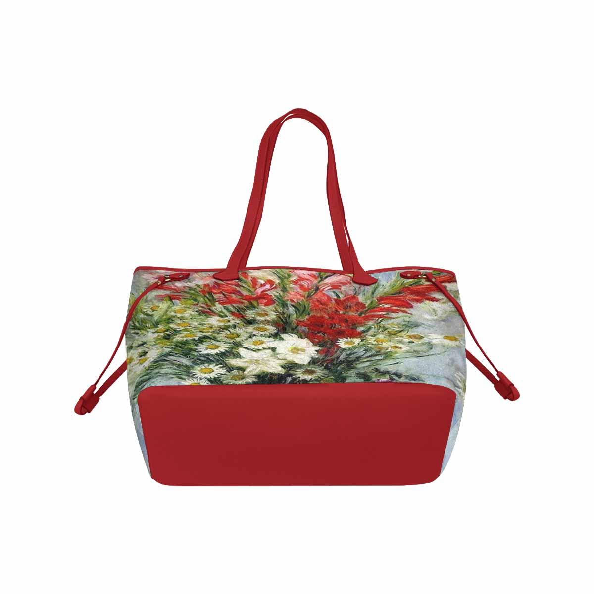 Vintage Floral Handbag, Classic Handbag, Mod 1695361 Design 43, RED TRIM