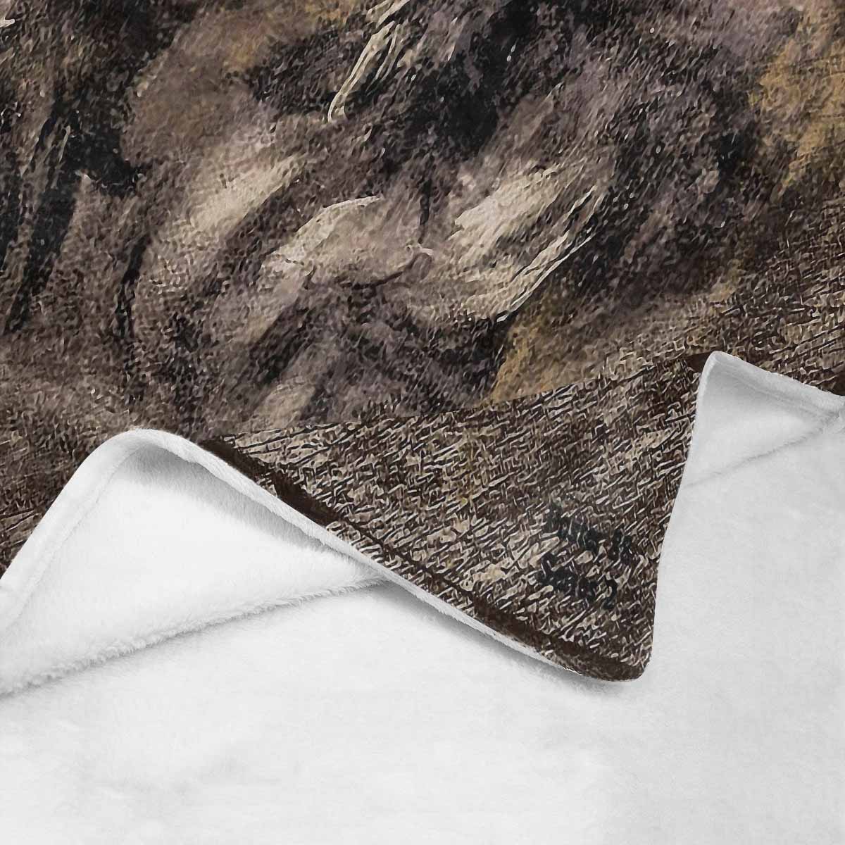 Vintage Floral BLANKET, LARGE 60 in x 80 in, Design 16 C50