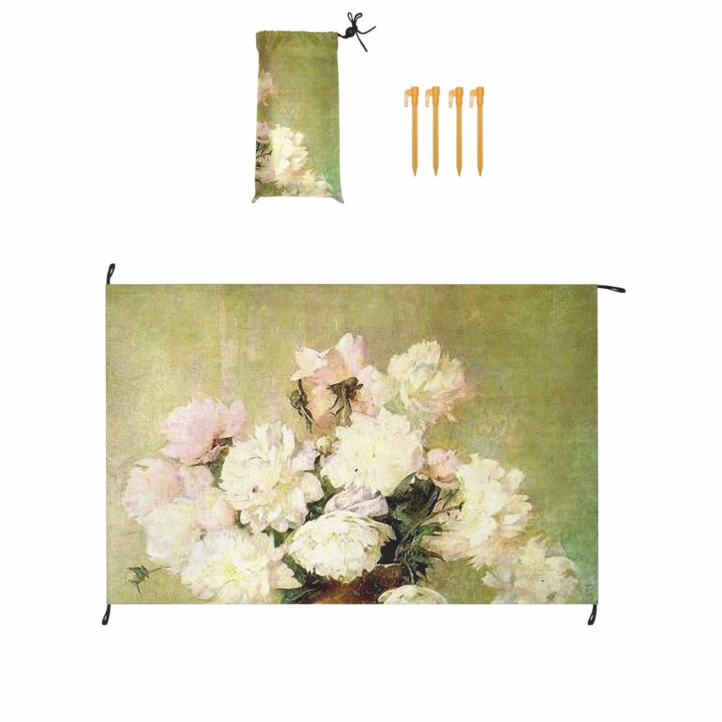 Vintage Floral waterproof picnic mat, 81 x 55in, Design 35