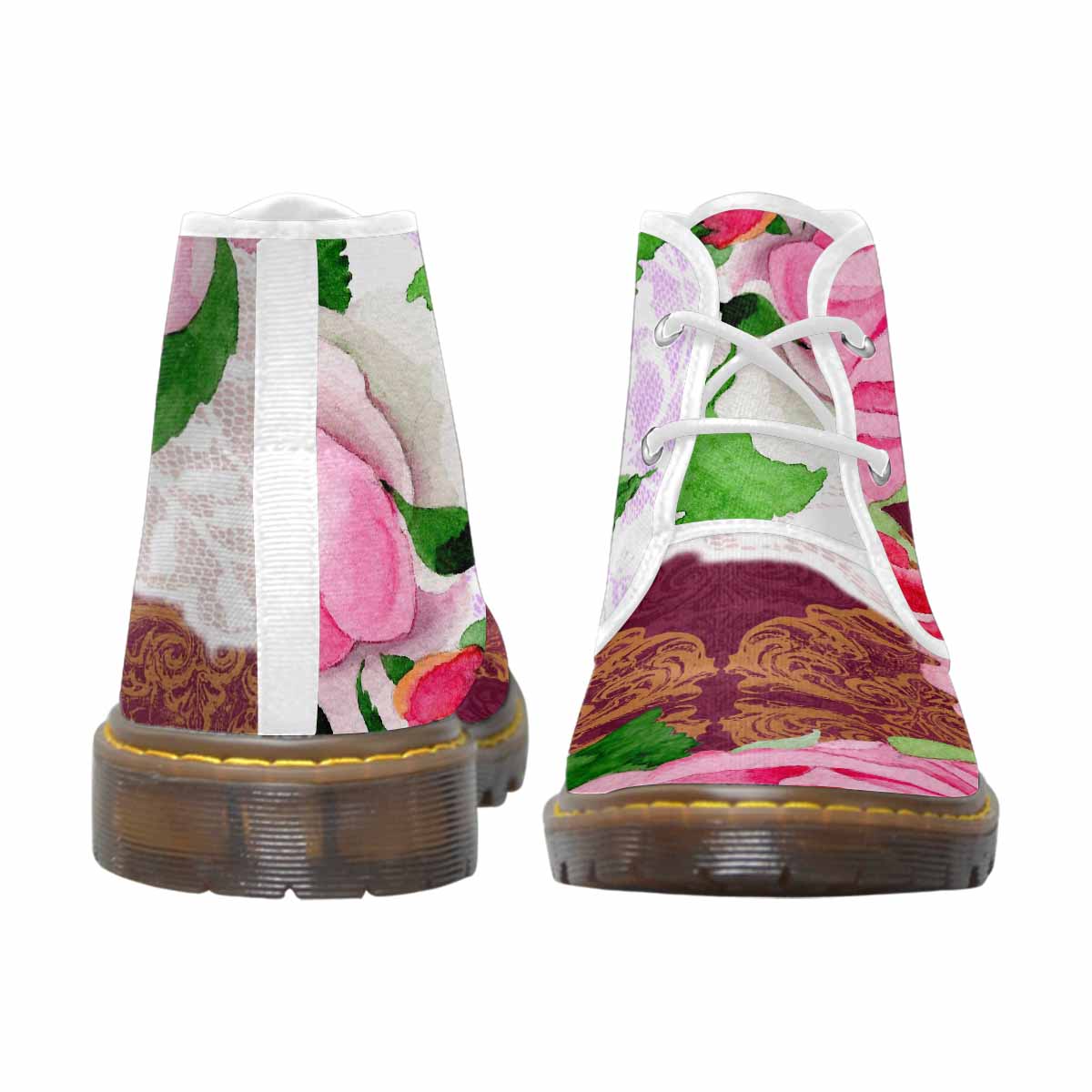 Lace Print, Cute comfy womens Chukka boots, design 19